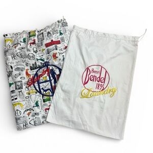 Henri Bendel NYC Department Store Drawstring Laundry Bag Set of 2